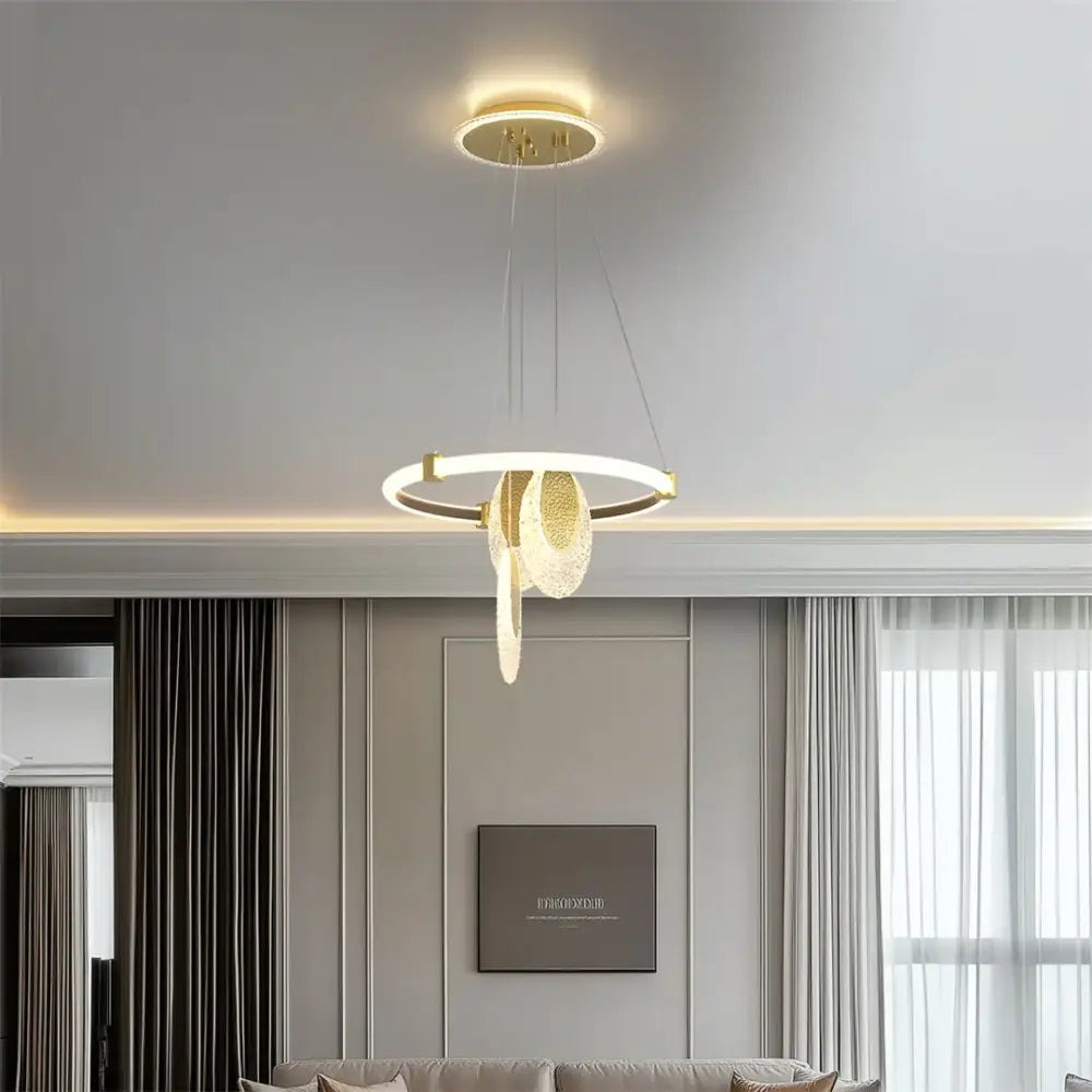 Gold LED Rings Chandelier