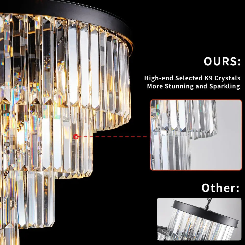 Black Crystal Pendant Light