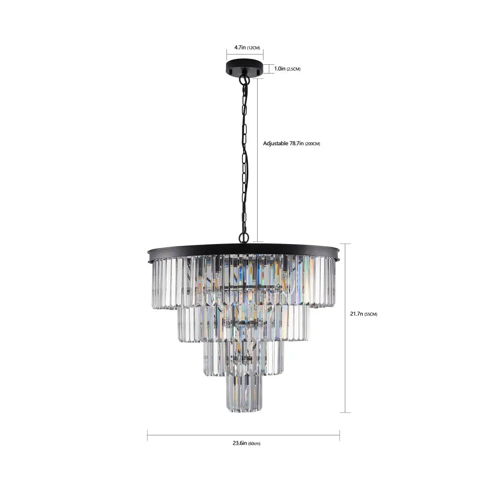 Black Crystal Pendant Light