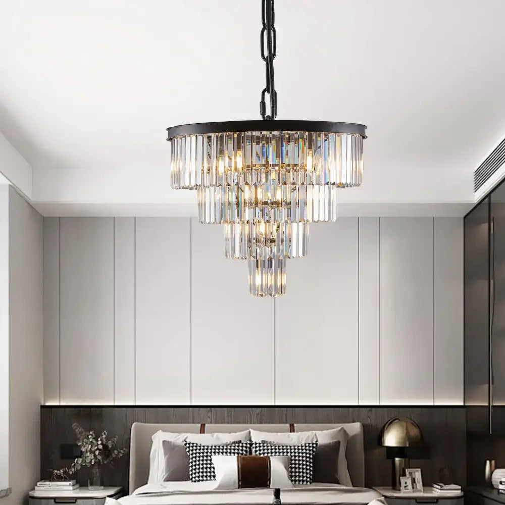 Black Crystal Pendant Light