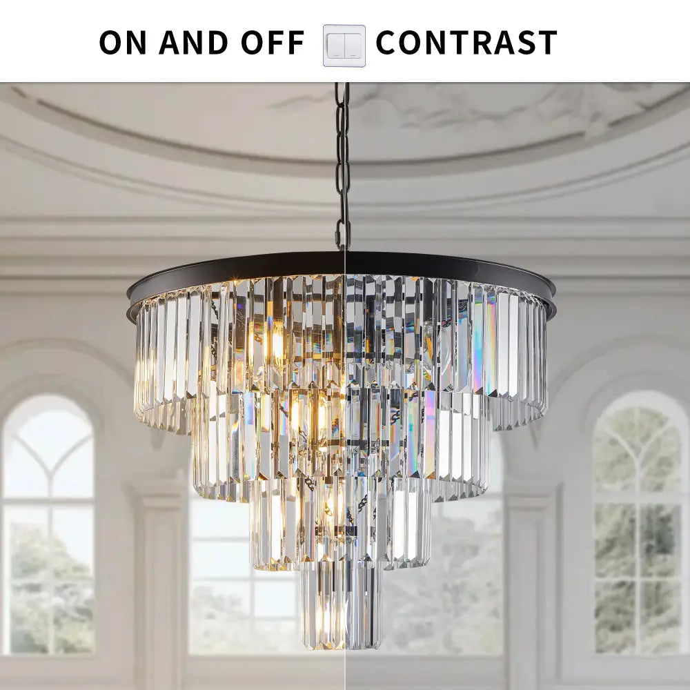 Black Crystal Pendant Light