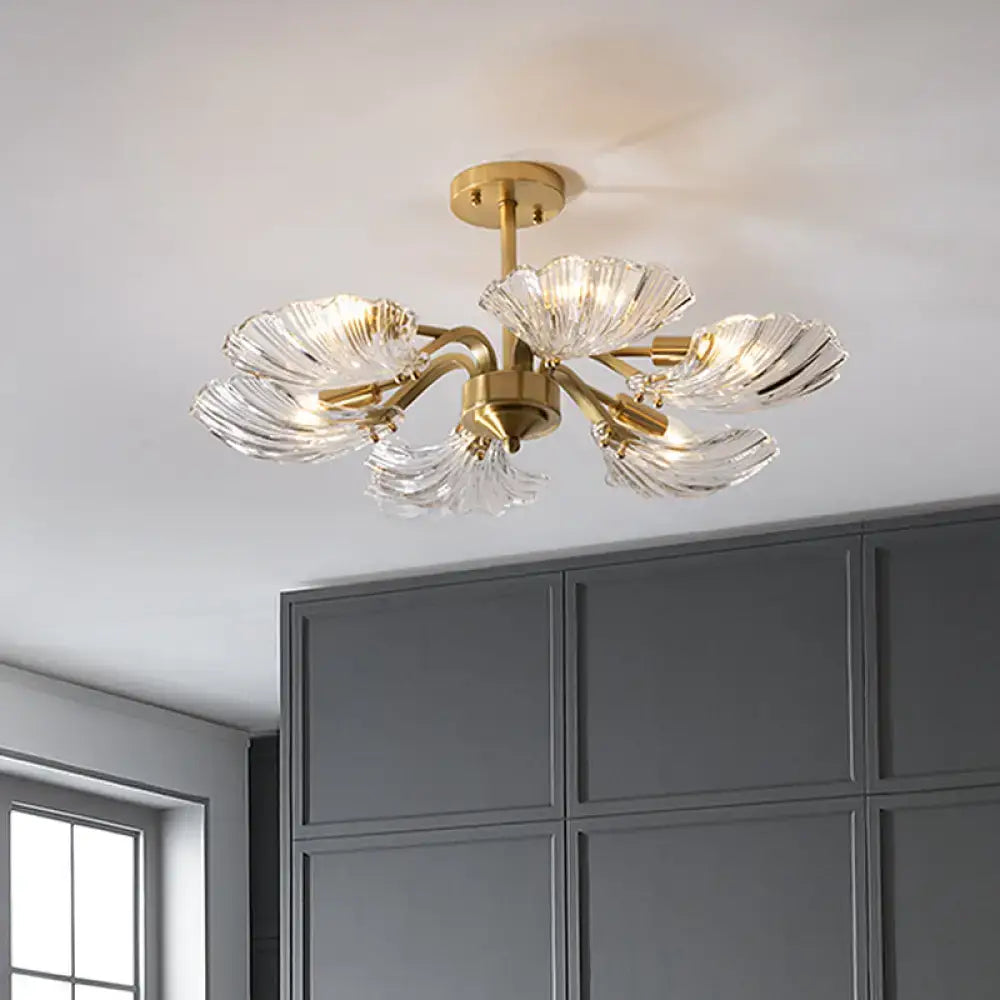 Brass Leaf Ceiling Light