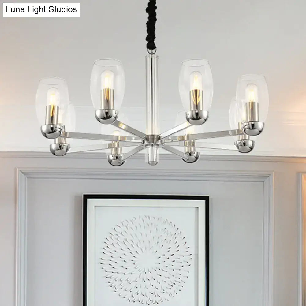 Chrome Glass Candle Chandelier