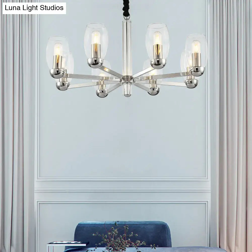 Chrome Glass Candle Chandelier