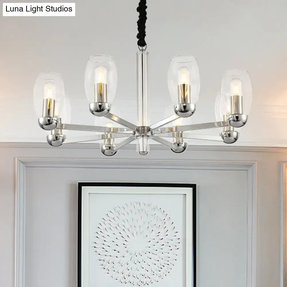 Chrome Glass Candle Chandelier