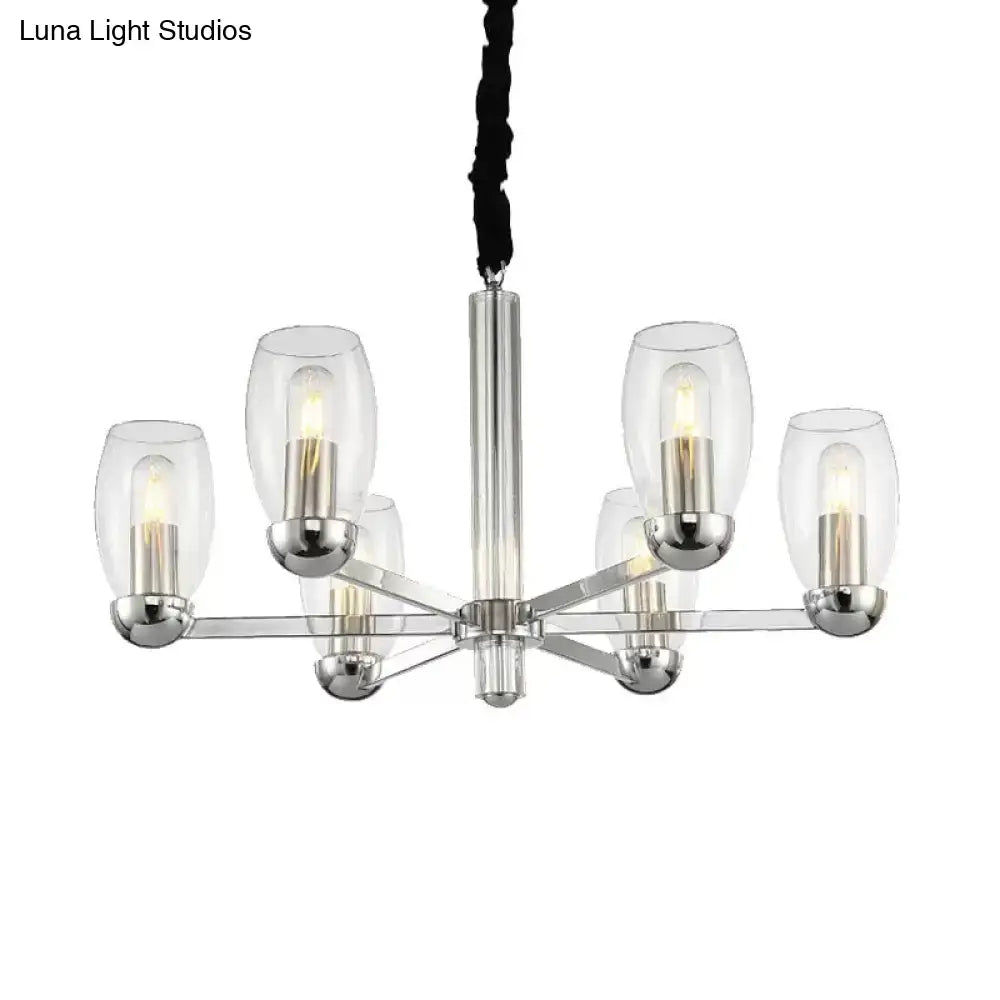 Chrome Glass Candle Chandelier