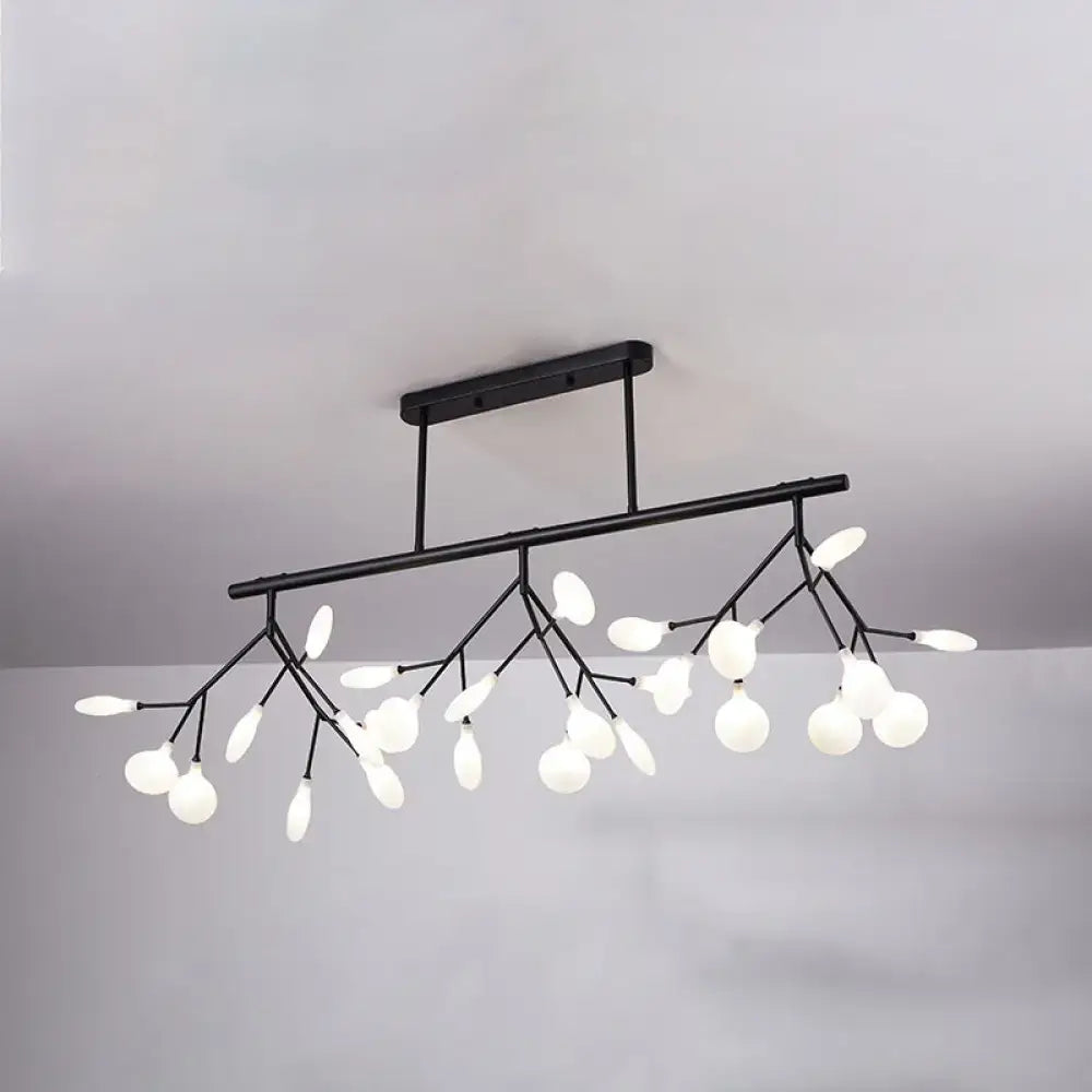 Black Acrylic Leaf LED Pendant Light