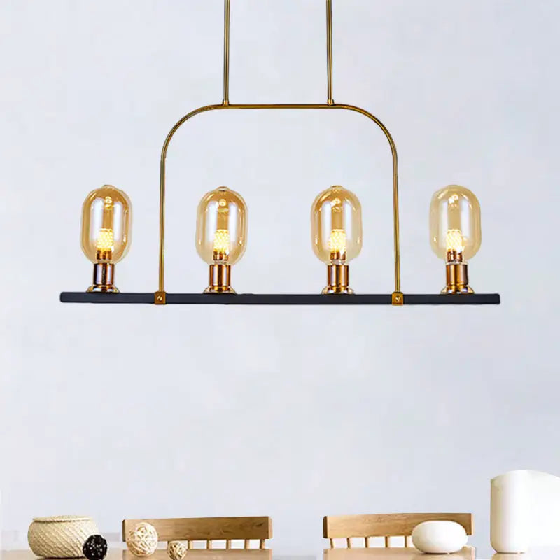 Amber Glass Chandelier Light