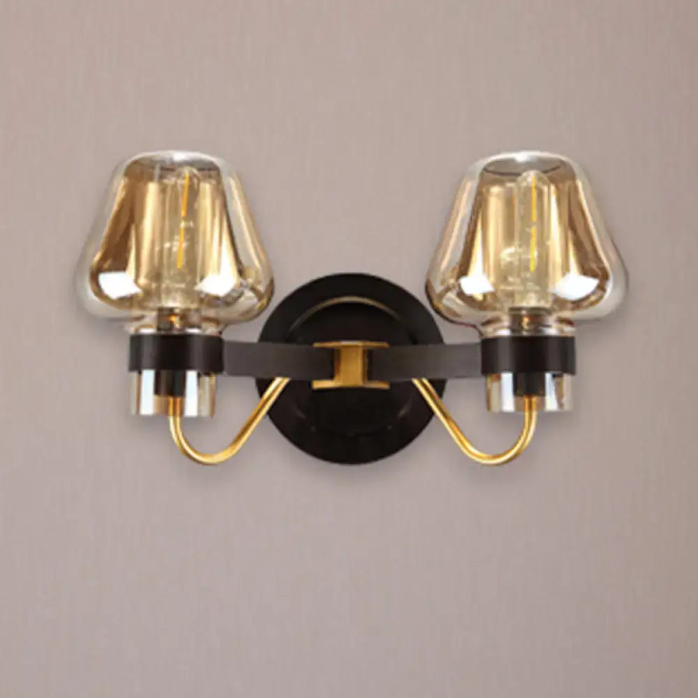 Amber Glass Mushroom Sconce