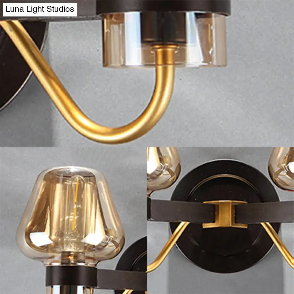 Amber Glass Mushroom Sconce