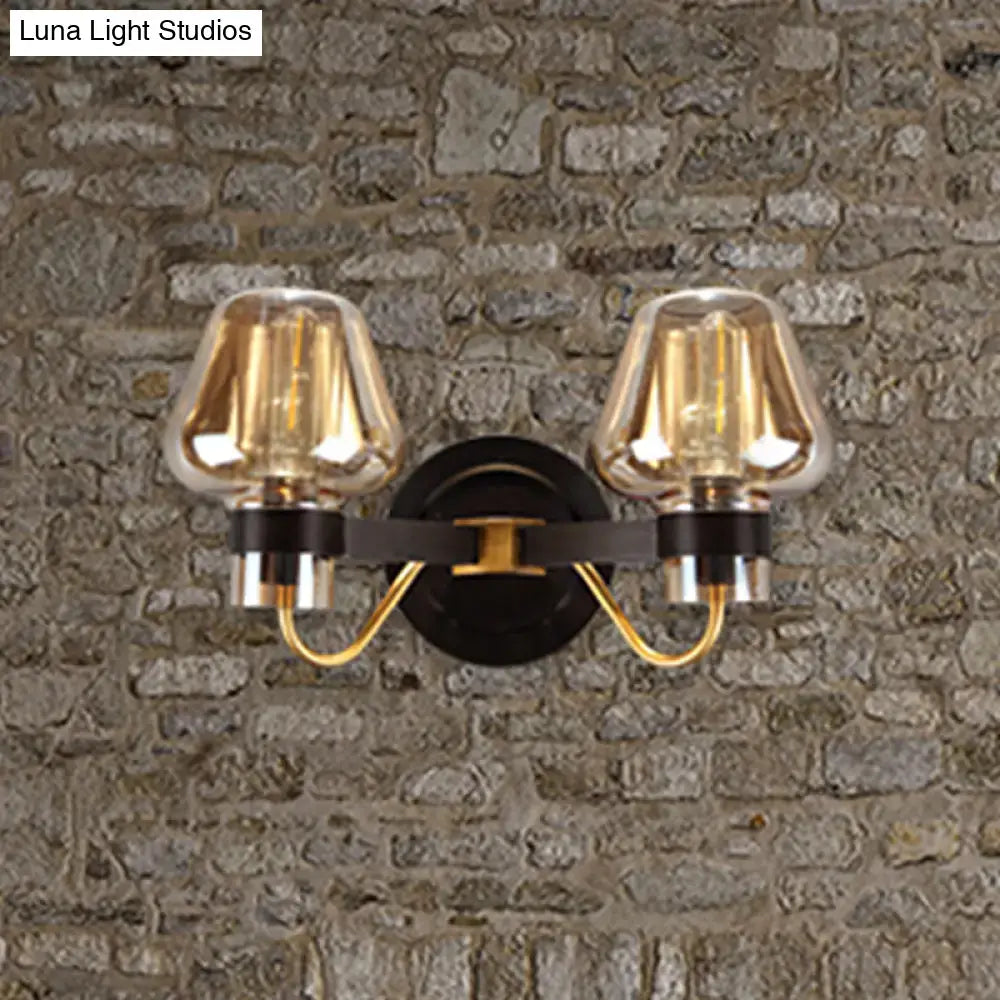 Amber Glass Mushroom Sconce