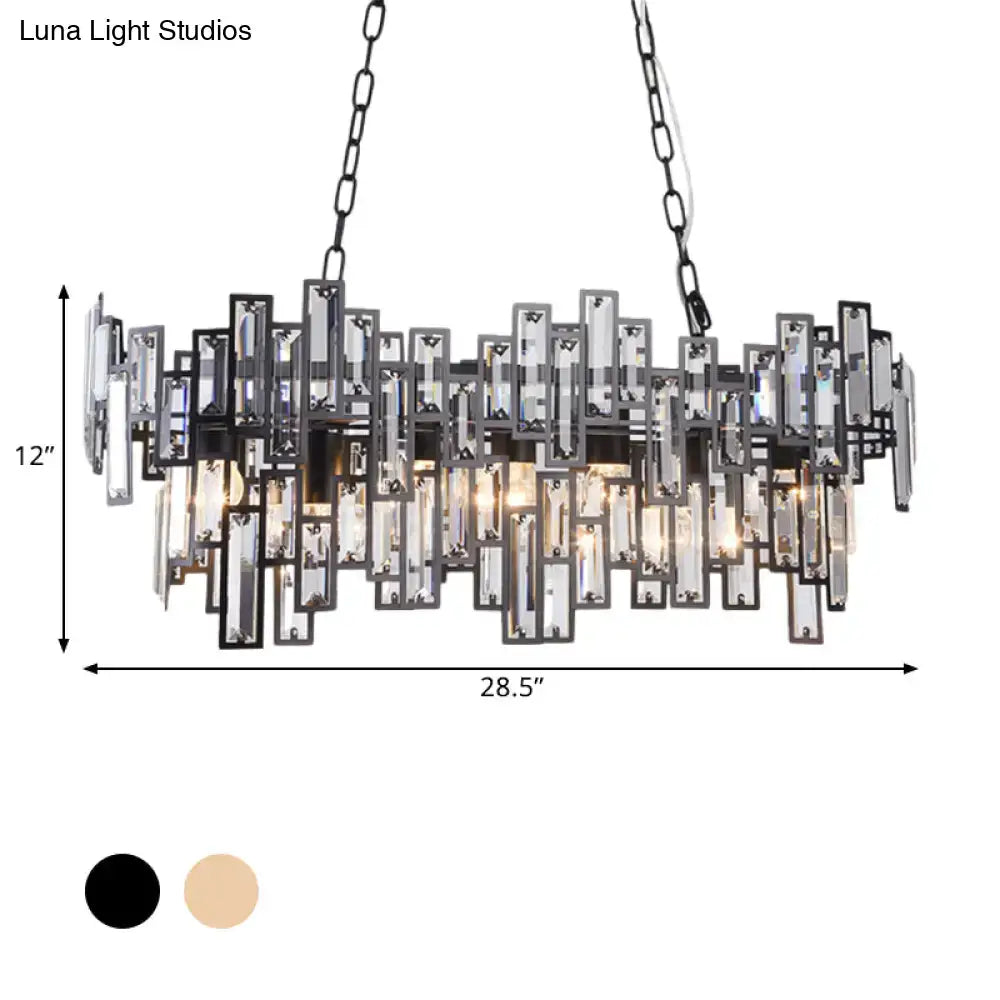 Gold Black Crystal Island Light Encrusted Crystals
