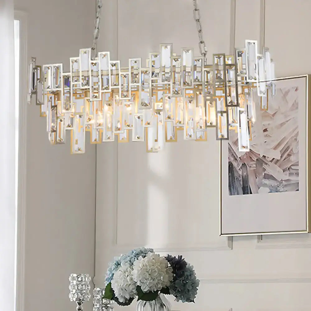 Gold Black Crystal Island Light Encrusted Crystals