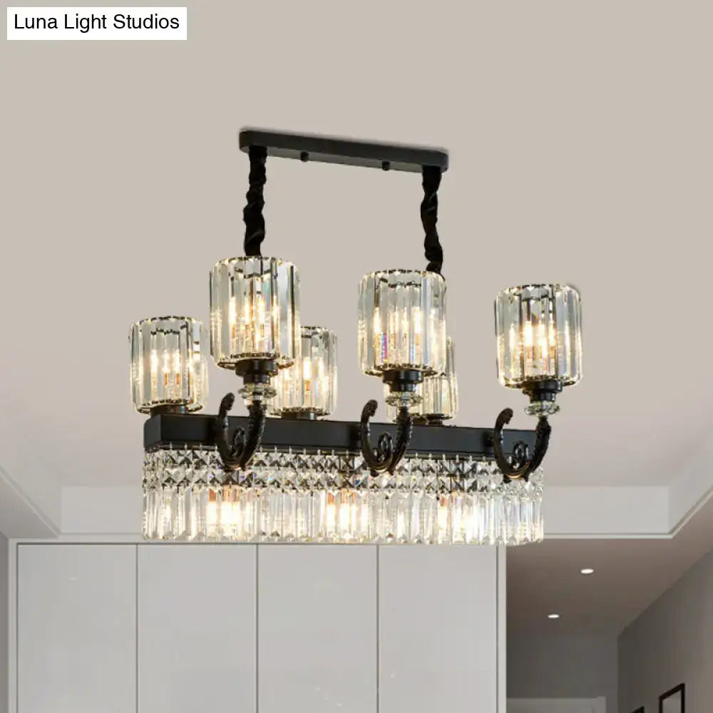 Black Crystal Prism Modern Island Pendant