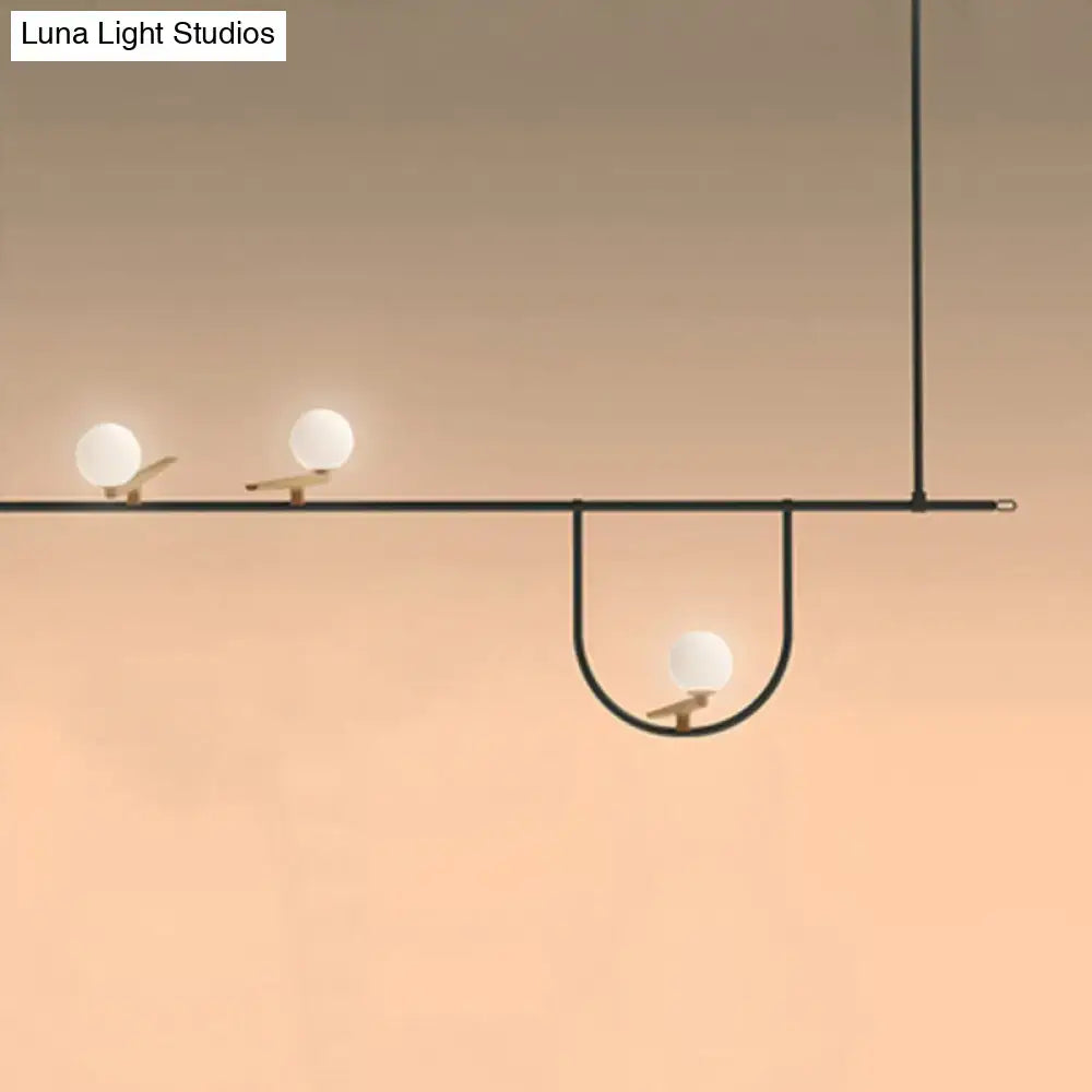 Cream Glass Sphere Chandelier