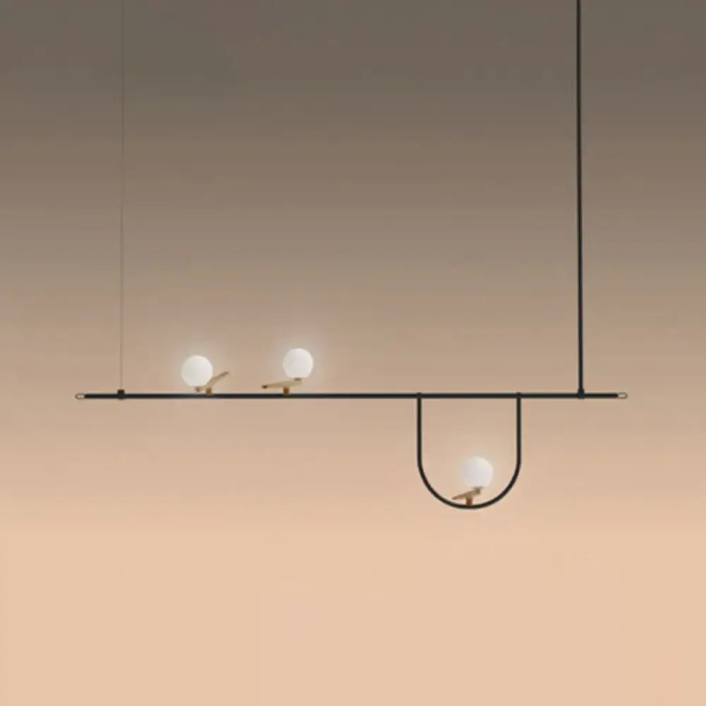 Cream Glass Sphere Chandelier