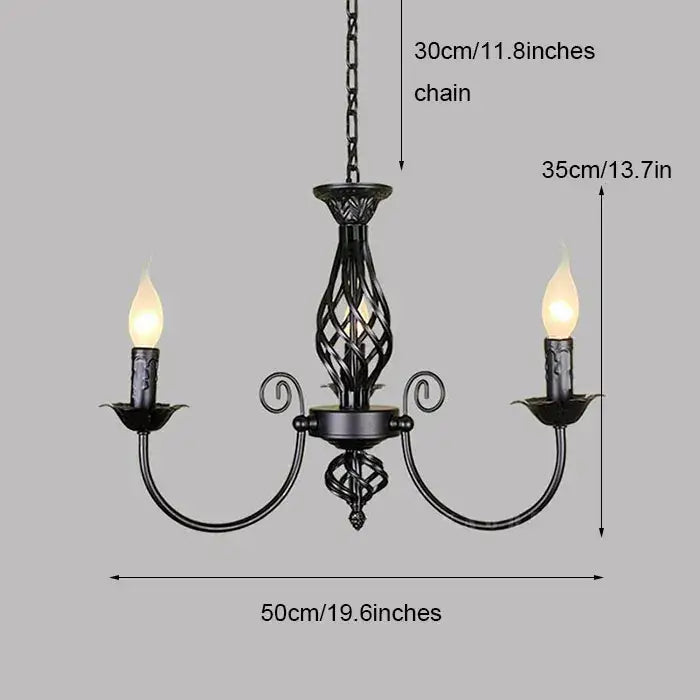 Black Iron Scroll Chandelier