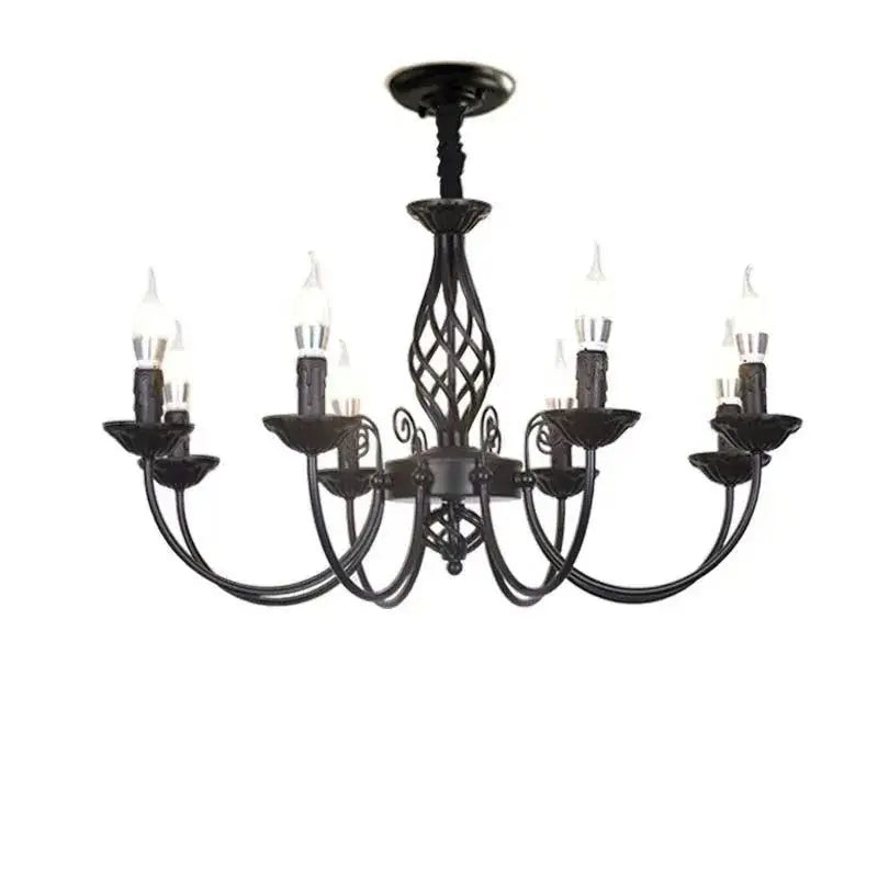 Black Iron Scroll Chandelier