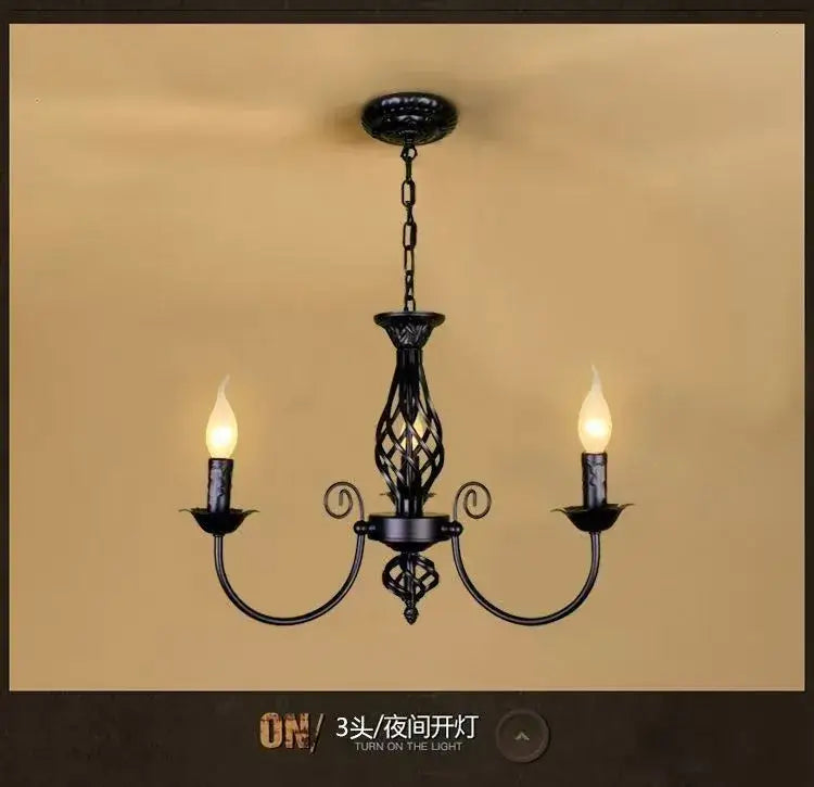 Black Iron Scroll Chandelier