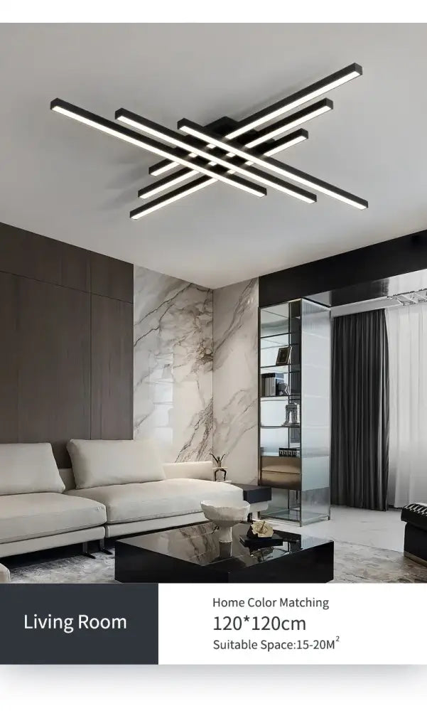Black Square LED Chandelier