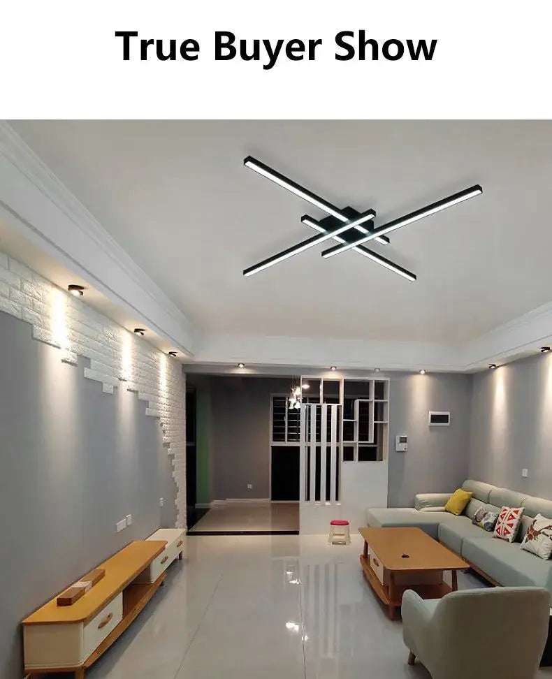 Black Square LED Chandelier