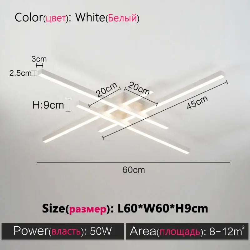 Black Square LED Chandelier
