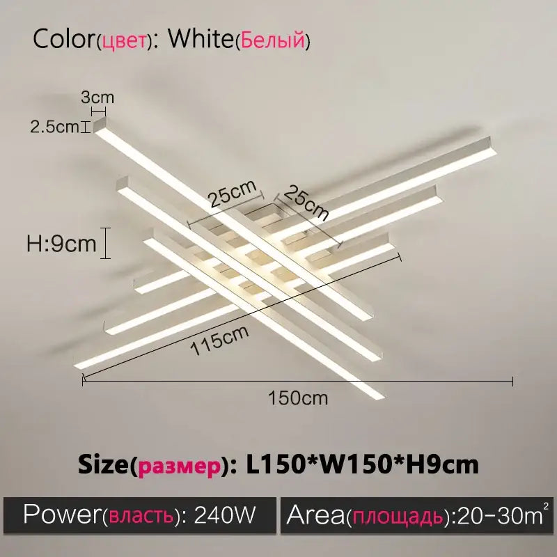 Black Square LED Chandelier