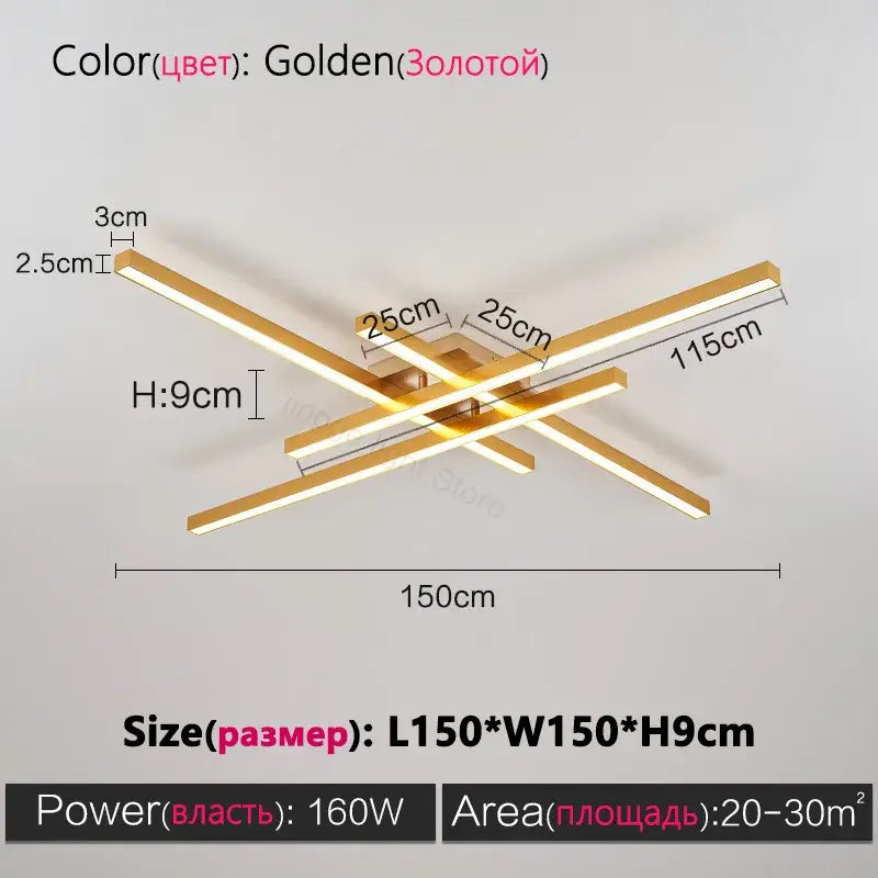 Black Square LED Chandelier