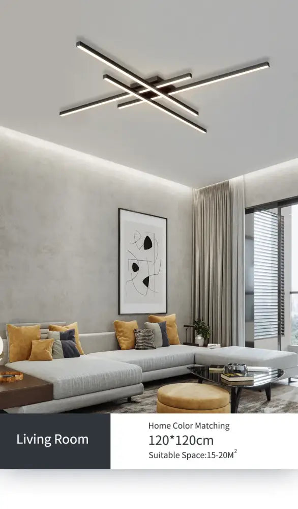 Black Square LED Chandelier