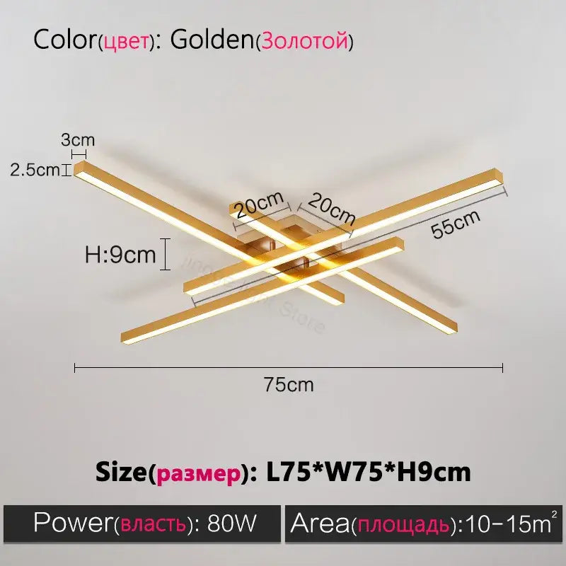 Black Square LED Chandelier