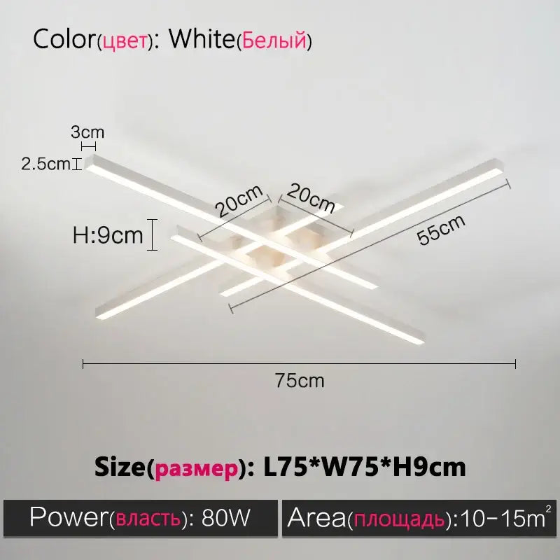 Black Square LED Chandelier