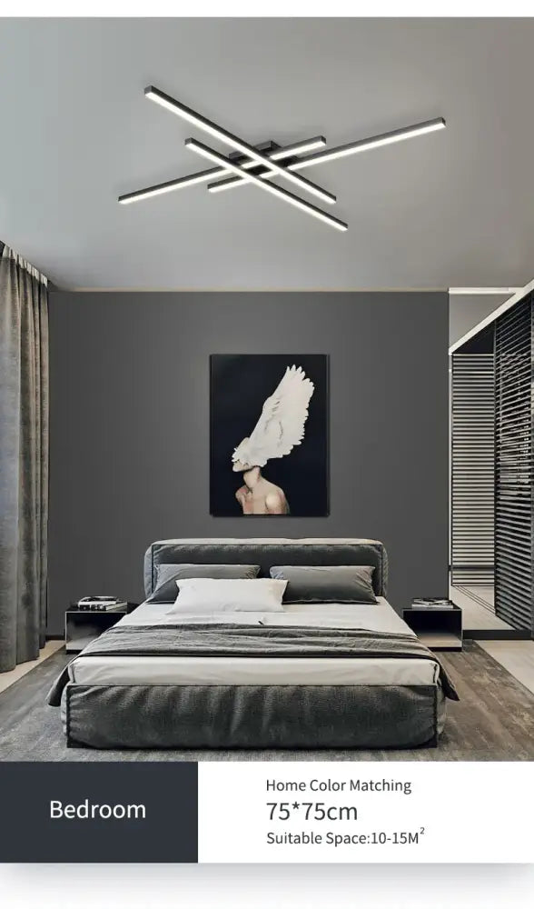Black Square LED Chandelier