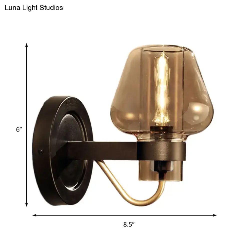 Black Amber Glass Sconce