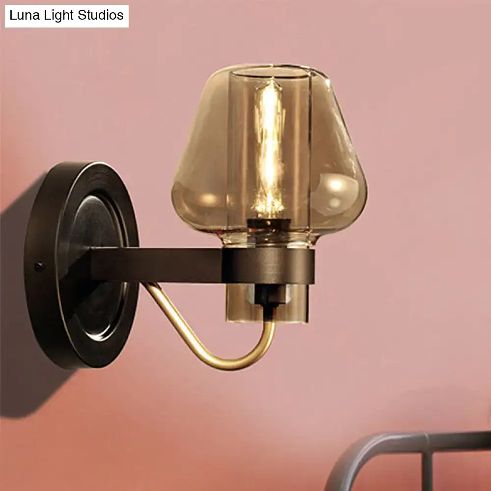 Black Amber Glass Sconce