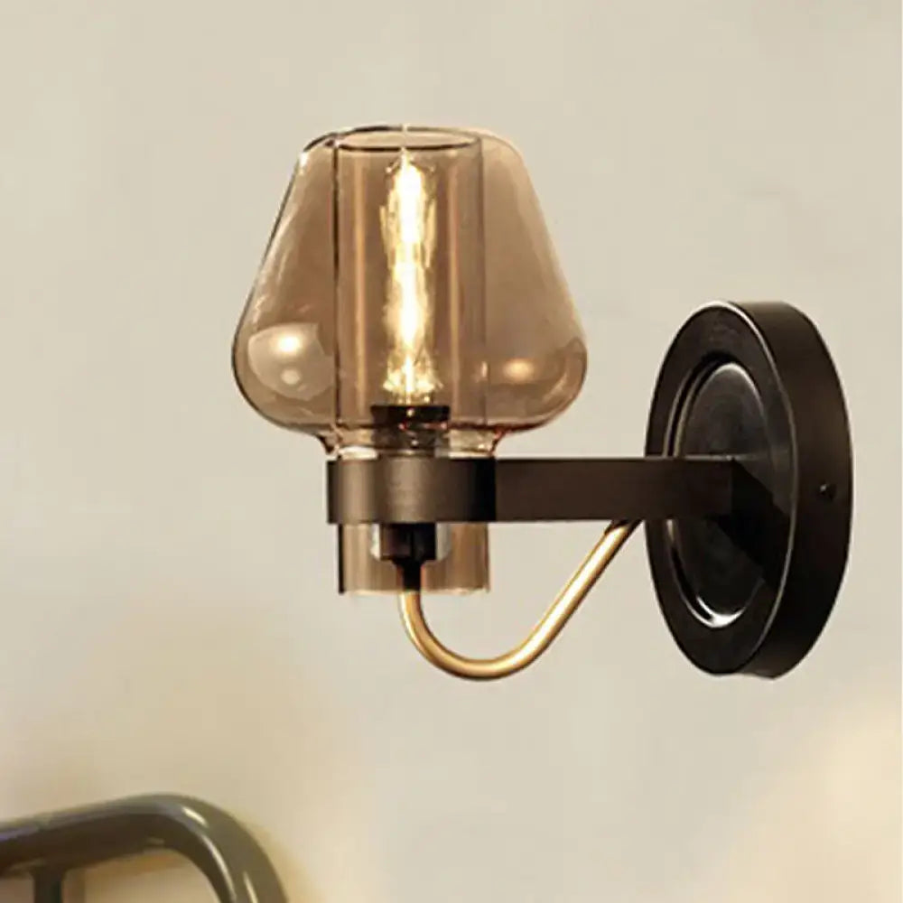 Black Amber Glass Sconce