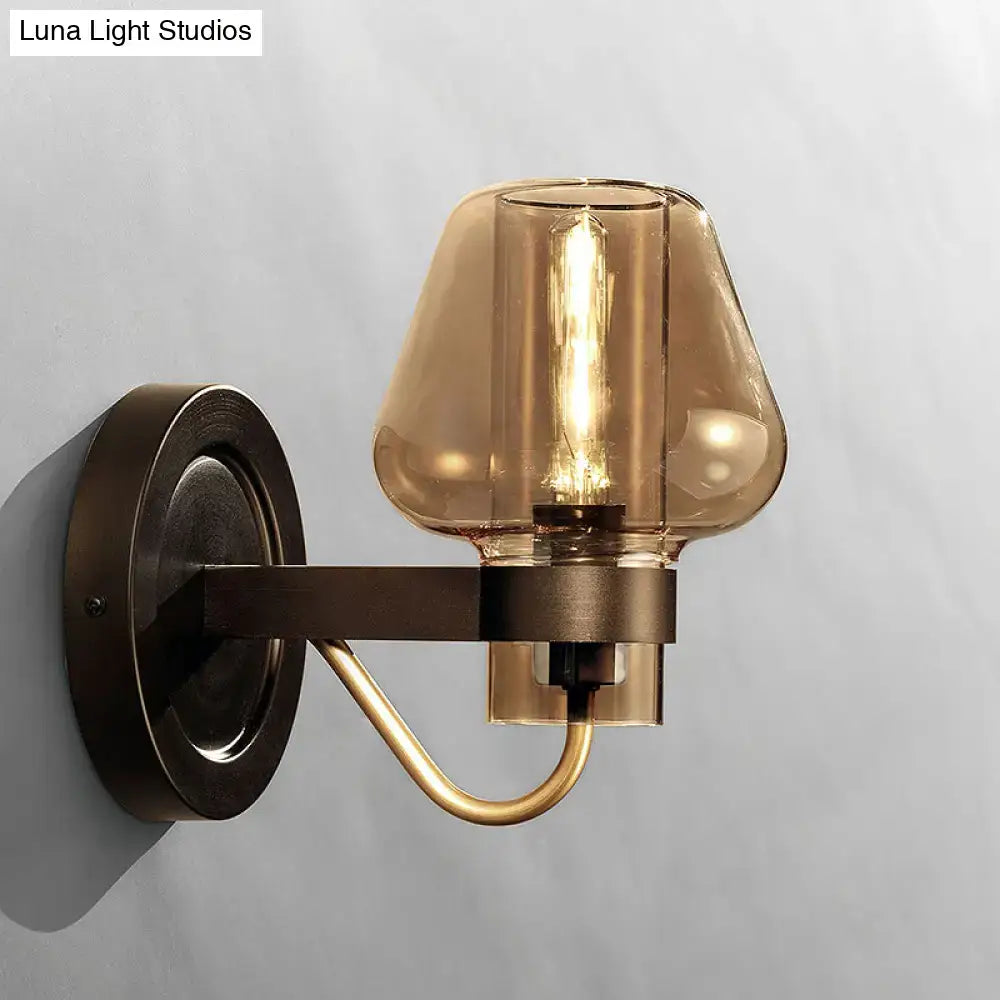 Black Amber Glass Sconce