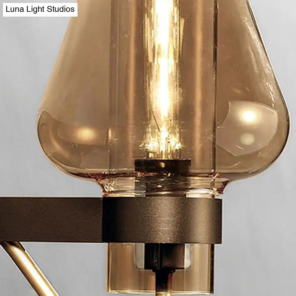 Black Amber Glass Sconce