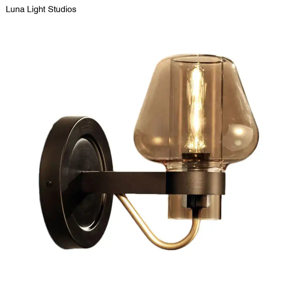 Black Amber Glass Sconce