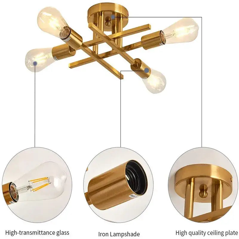 Black Flush Mount Chandelier