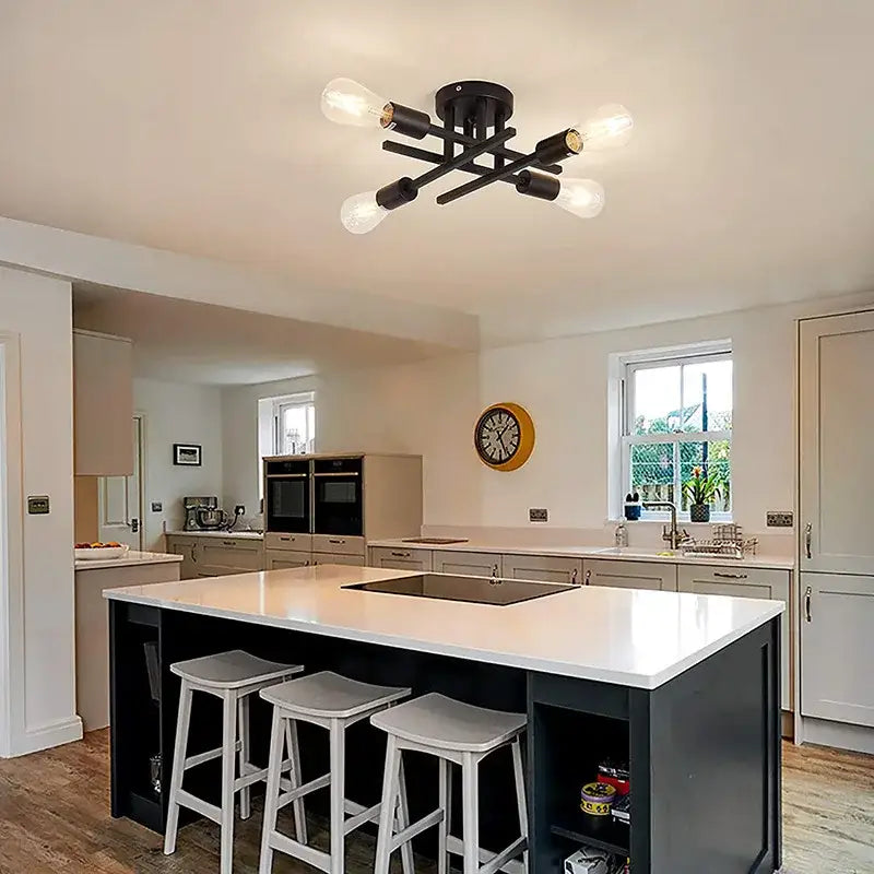 Black Flush Mount Chandelier