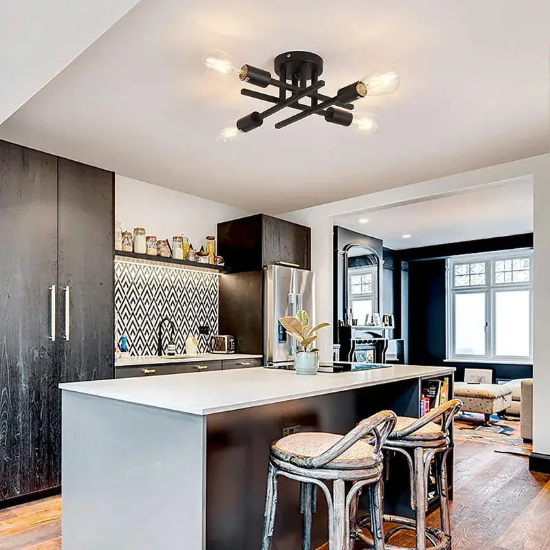 Black Flush Mount Chandelier
