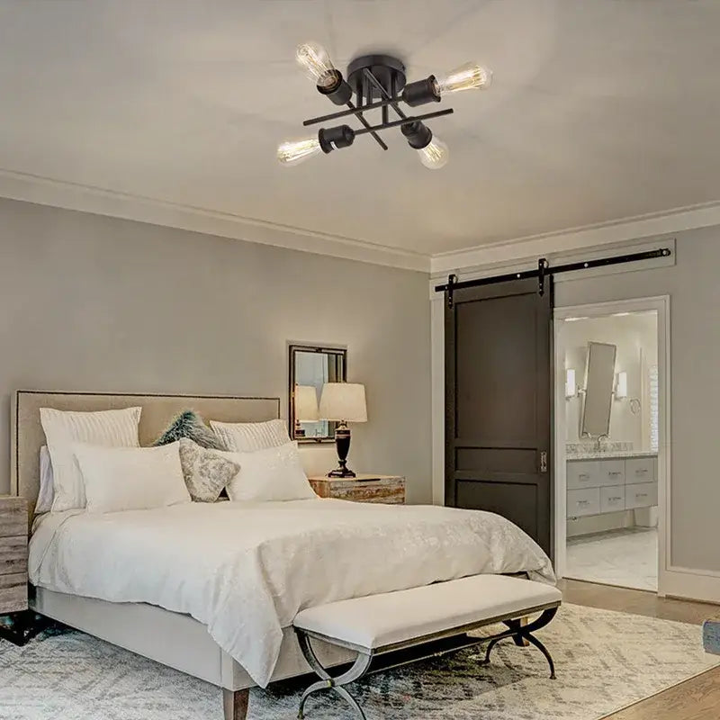 Black Flush Mount Chandelier
