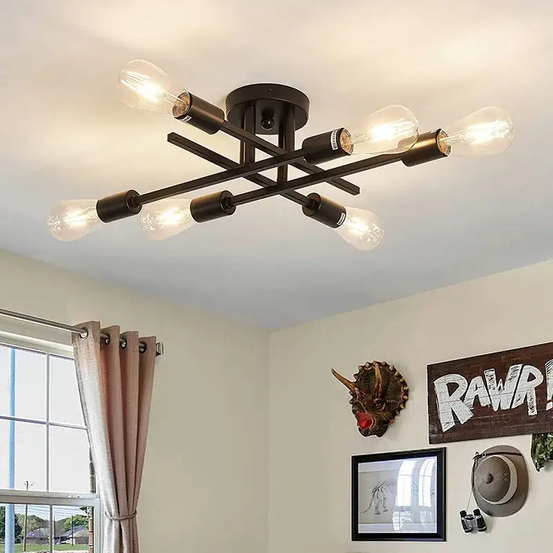 Black Flush Mount Chandelier