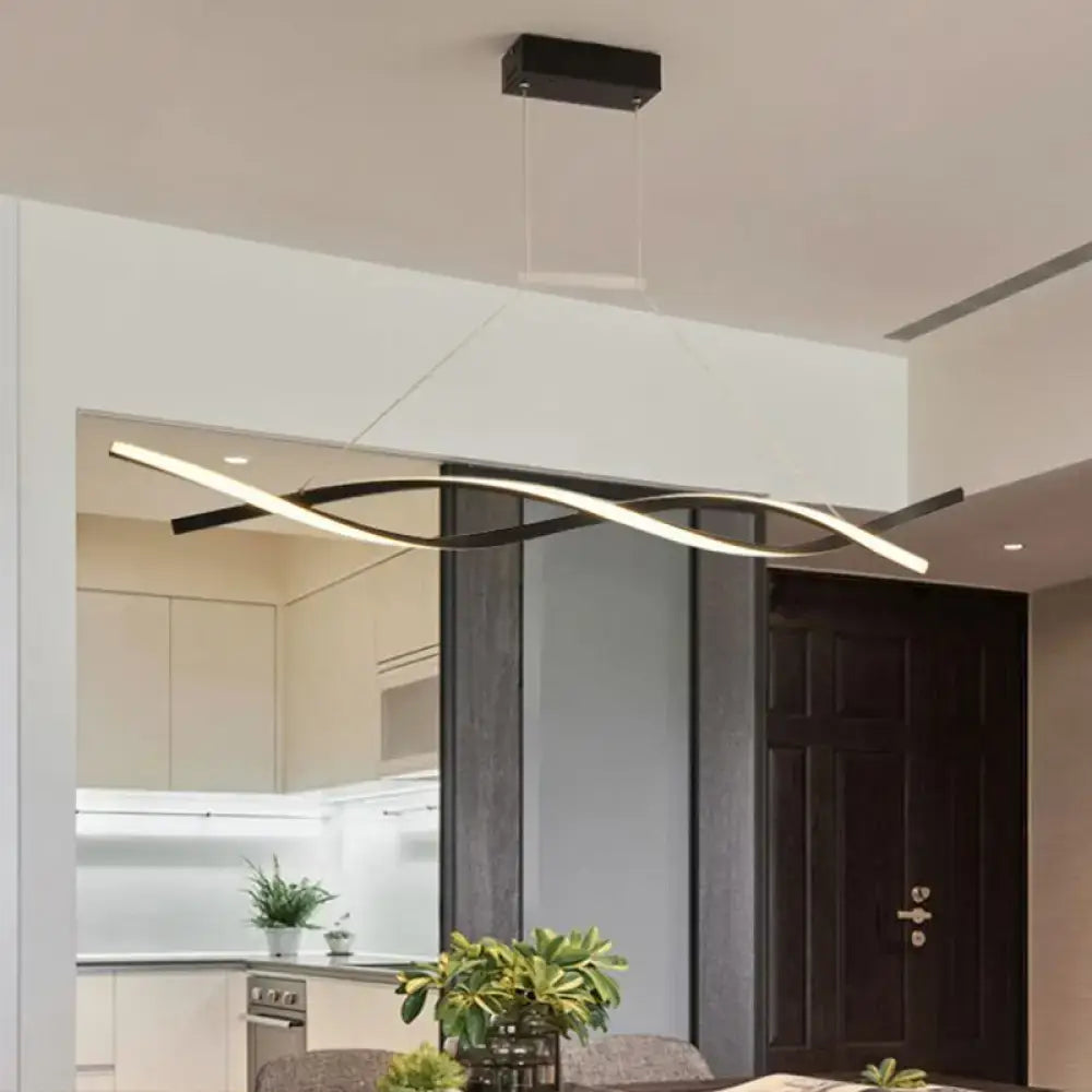 Black Twist LED Chandelier