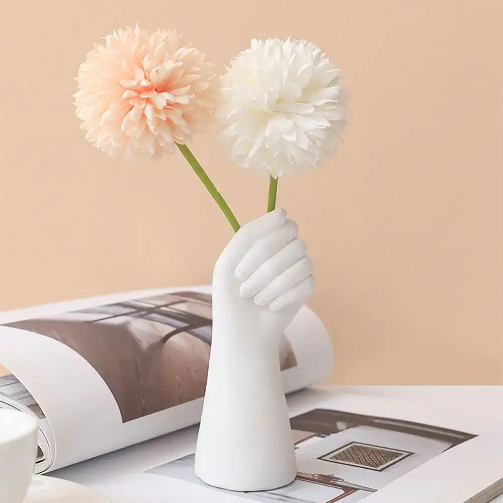 White Ceramic Arm Vase