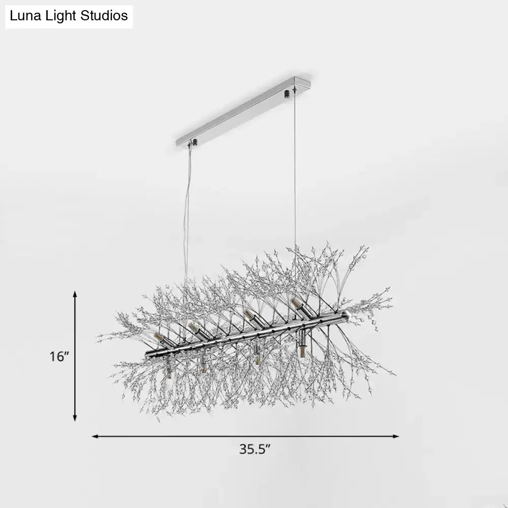 Chrome Crystal Sprig Chandelier