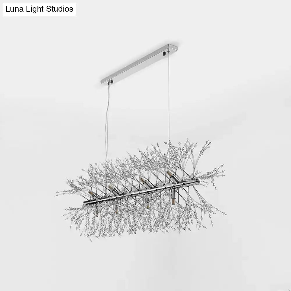 Chrome Crystal Sprig Chandelier