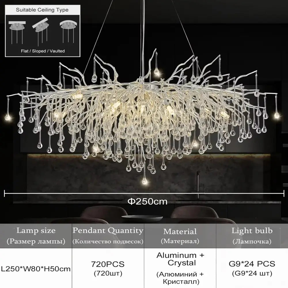 Chrome Crystal Pendant Light