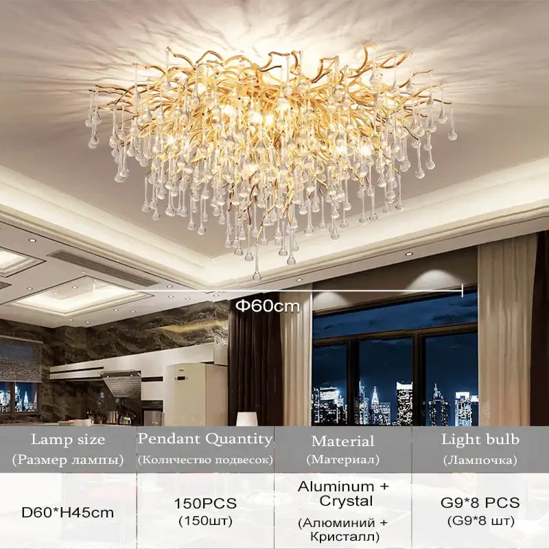 Chrome Crystal Pendant Light