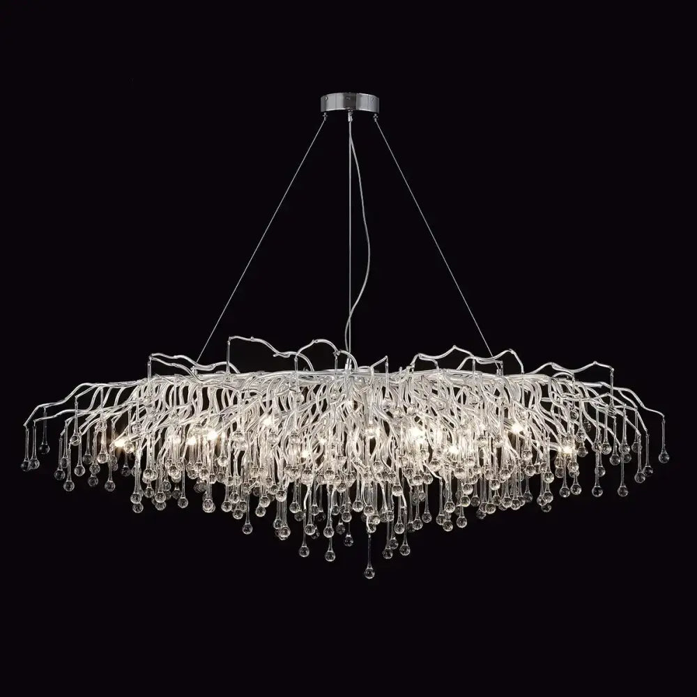 Chrome Crystal Droplet Chandelier